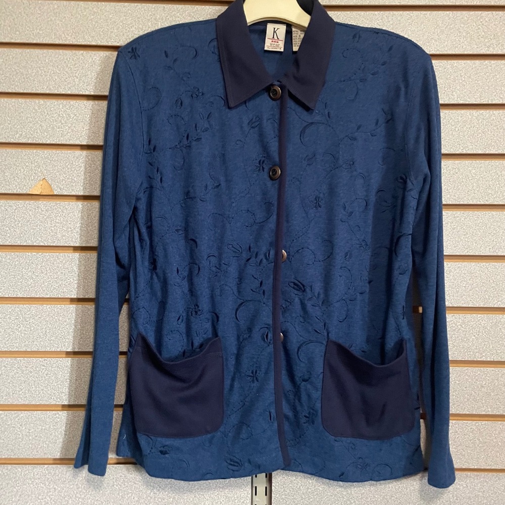 Koret Wear Embroidered Floral‎ Button Front Jacket with Pockets - Size S
